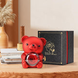 Ours En Rose Éternelle Avec Collier Personnalisé