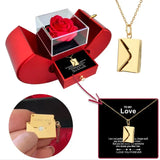 Coffret Rose Éternelle Avec Collier