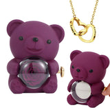 Ours En Rose Éternelle Avec Collier Personnalisé