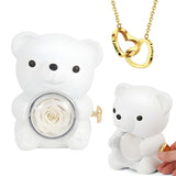 Ours En Rose Éternelle Avec Collier Personnalisé