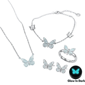 Collection de Bijoux 4-en-1 « Papillon Bleu Lumineux » – Édition Limitée 2026