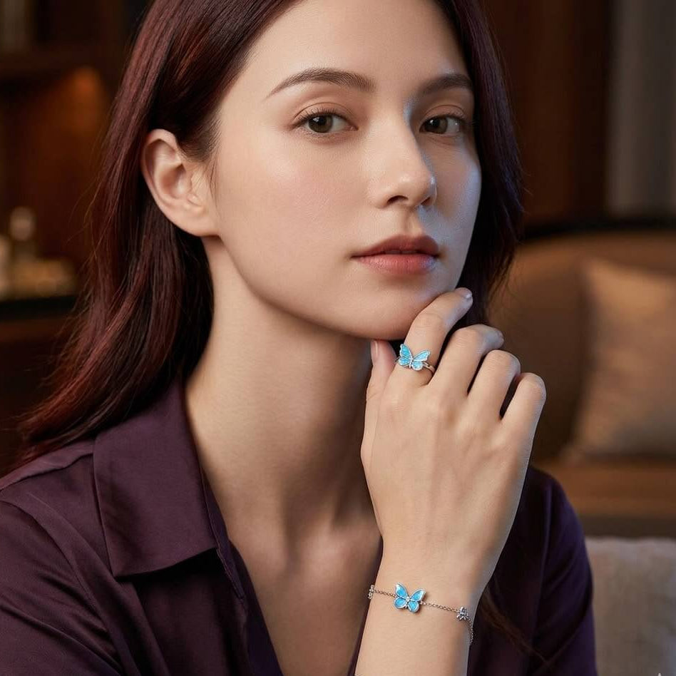 Bague Papillon Bleu « Rêve Lumineux » – Édition Limitée 2026