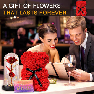 Édition Limitée Saint-Valentin – Coffret Rose Éternelle & Ours de Fleurs