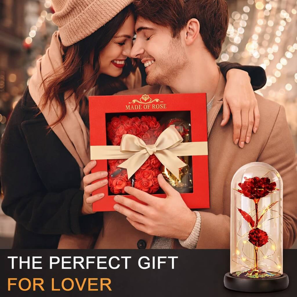 Édition Limitée Saint-Valentin – Coffret Rose Éternelle & Ours de Fleurs