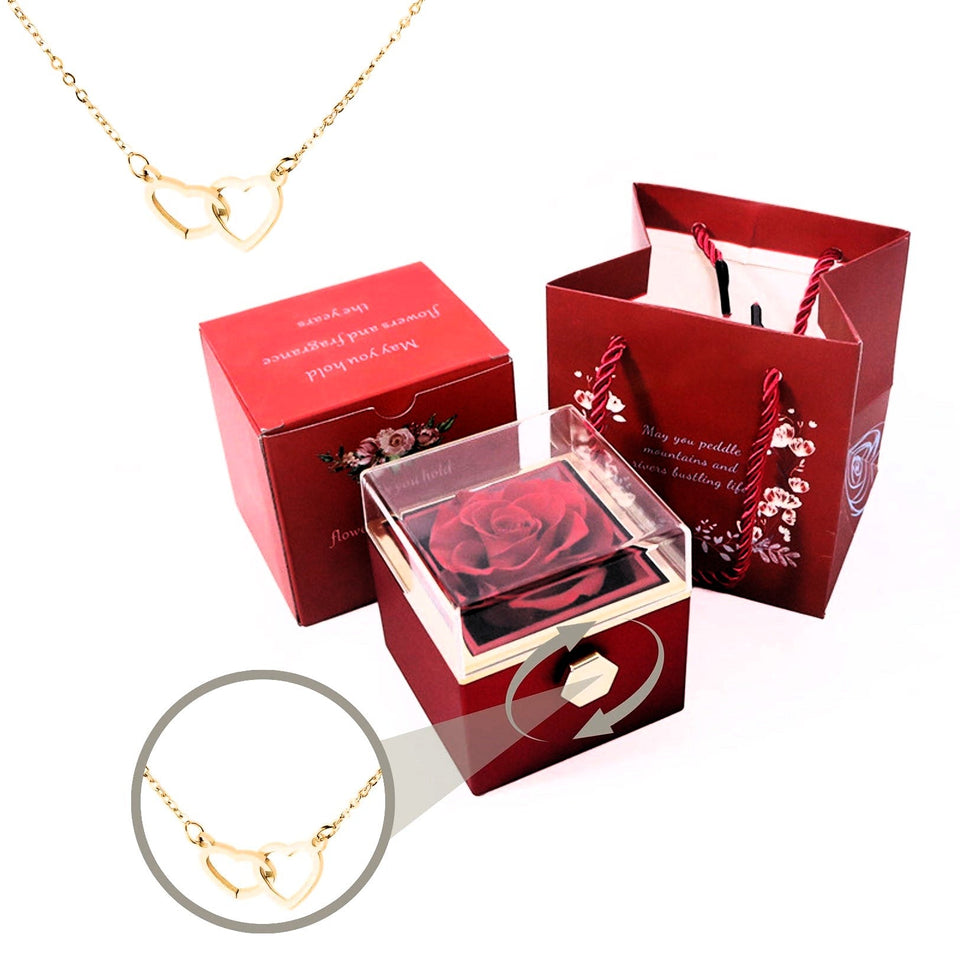 Coffret Rose éternelle + Collier « Je T’aime » En 100 Langues – Cadeau Romantique Pour Elle – Saint-Valentin, Noël, Anniversaire - 4