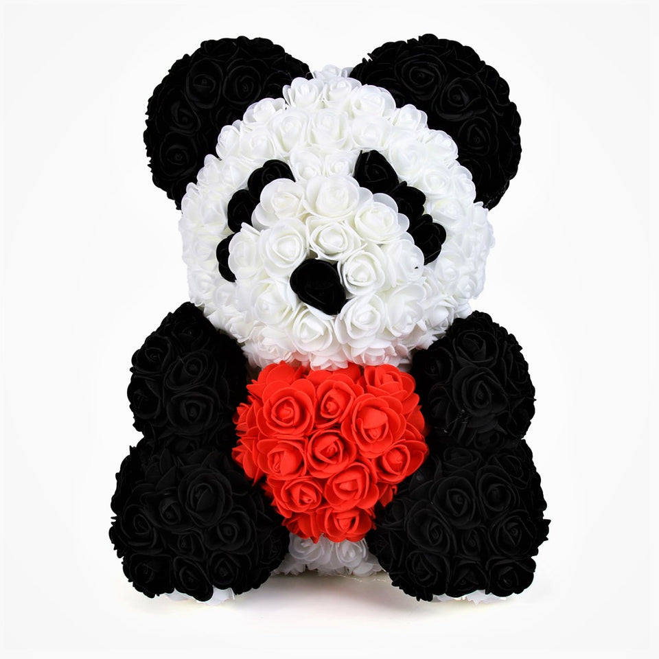 Exclusif Panda En Roses - Madeofrose Ours En Rose